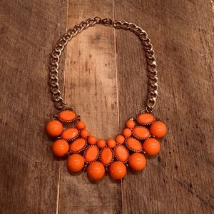 17” Gold chain necklace with orange beads